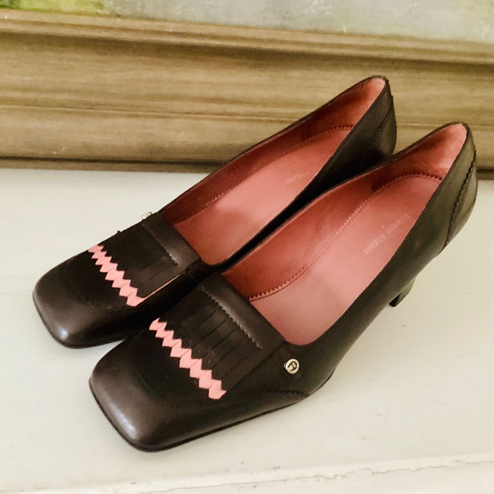 Vtg Etienne Aigner E-Ysabel Brown Square Tow leather pumps women’s 10M Brazil - Picture 16 of 16